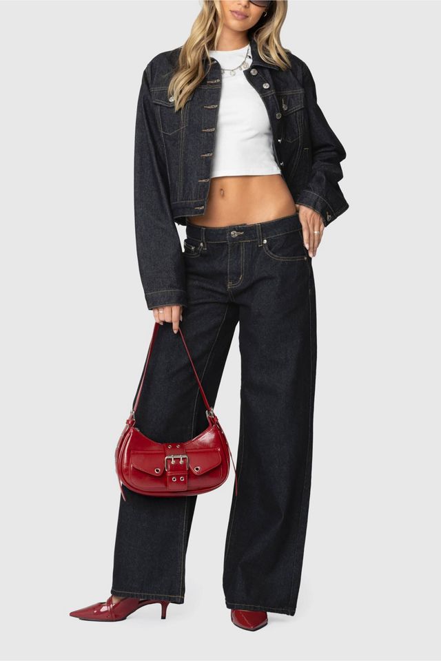 Edikted Raelynn Washed Low Rise Jeans