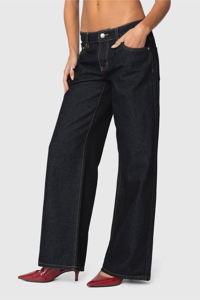 Edikted Raelynn Washed Low Rise Jeans