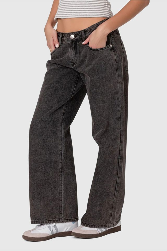 Edikted Petite Raelynn Washed Low Rise Jeans #1