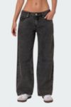 Edikted Petite Raelynn Washed Low Rise Jeans