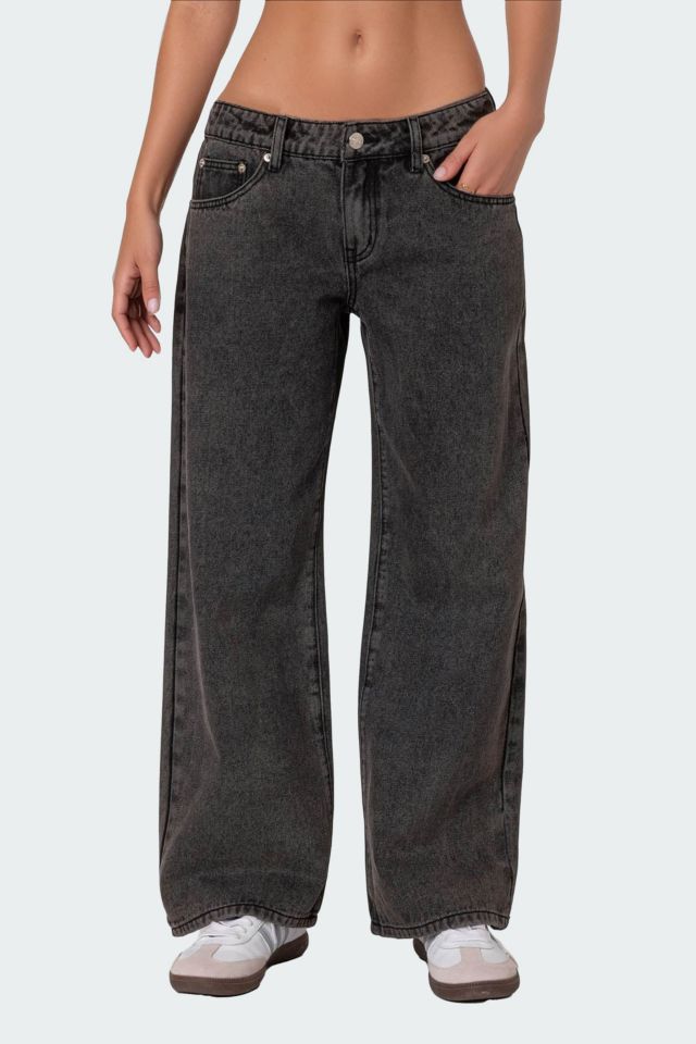 Edikted Petite Raelynn Washed Low Rise Jeans #2