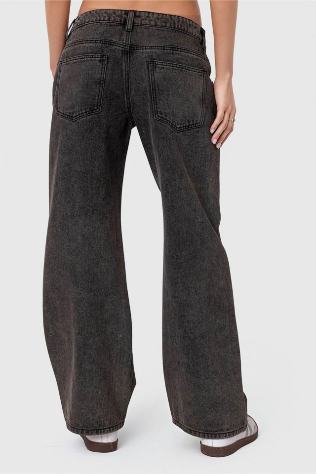 Edikted Petite Raelynn Washed Low Rise Jeans #3
