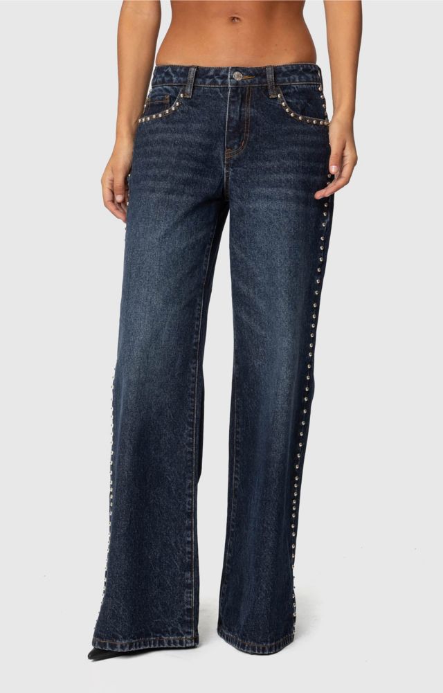 Edikted Stassie Studded Low Rise Jeans #2