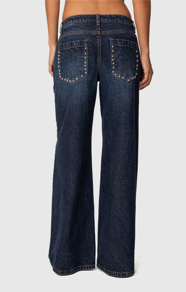 Edikted Stassie Studded Low Rise Jeans #4