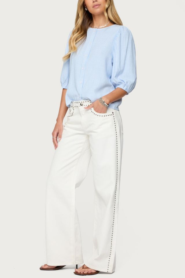 Edikted Quincy Studded Low Rise Jeans #1