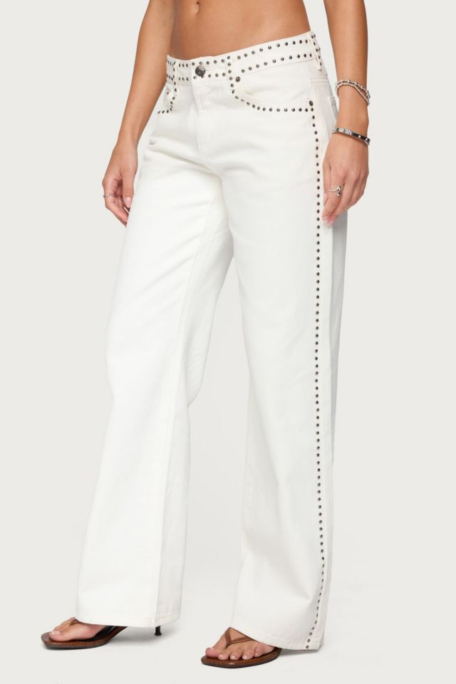 Edikted Quincy Studded Low Rise Jeans #3