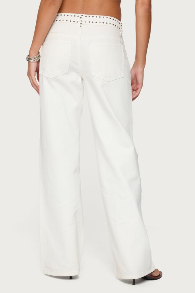 Edikted Quincy Studded Low Rise Jeans #4