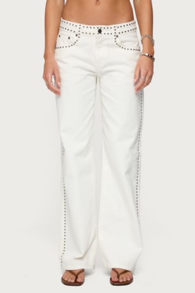Edikted Quincy Studded Low Rise Jeans