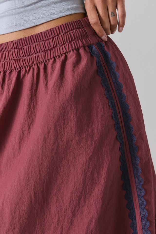 BDG Track Angel Tiered Ruffle Nylon Maxi Skirt #1