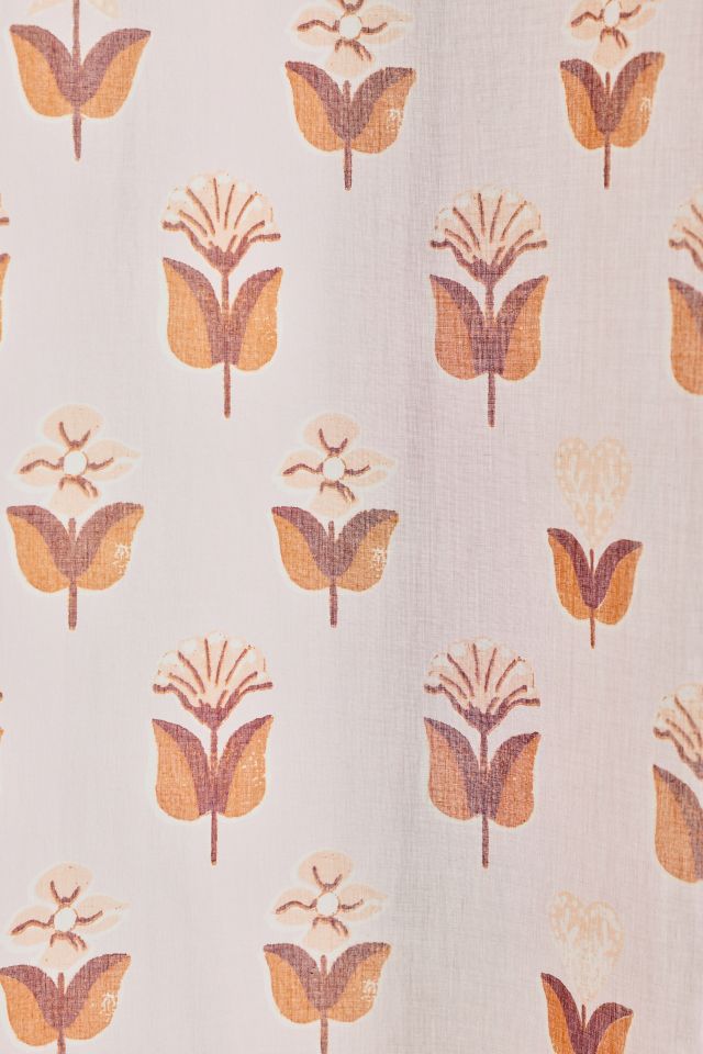 Wren Floral Patterned Window Panel #2