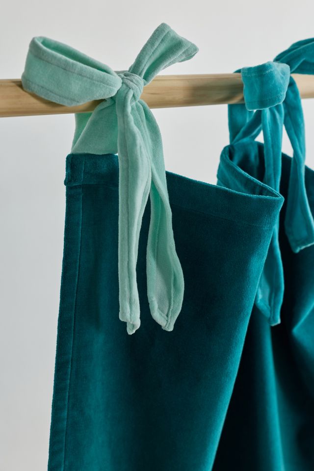 Velvet Tie Top Café Curtain Set #3
