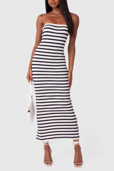 Edikted Knit Striped Maxi Dress In Mix, Women's At Urban Outfitters