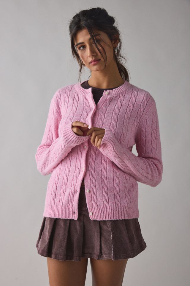 Kimchi Blue Rachel Soft Brushed Cable Knit Cardigan #1