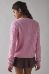 Kimchi Blue Rachel Soft Brushed Cable Knit Cardigan