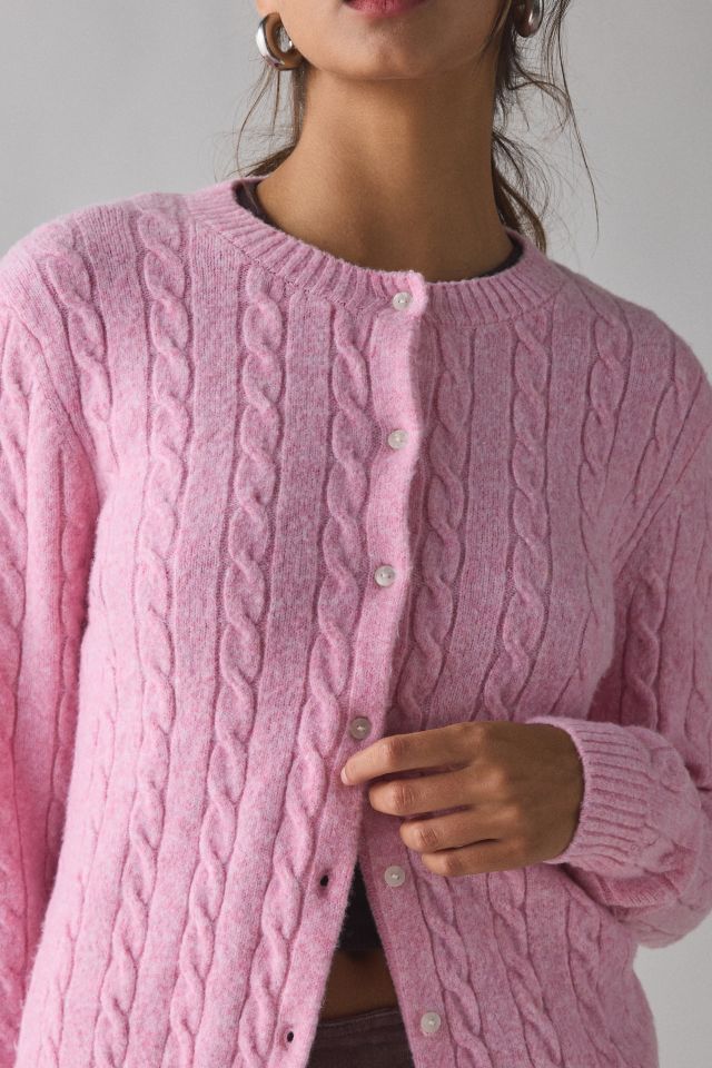 Kimchi Blue Rachel Soft Brushed Cable Knit Cardigan #3