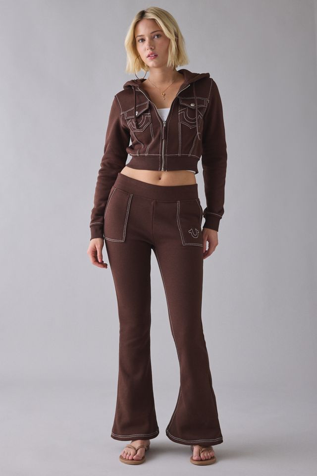 True Religion Big T Shrunken Zip-Up Hoodie Sweatshirt #3