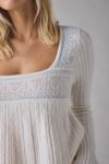 Kimchi Blue Hannah Printed Ruffle Trim Babydoll Sweater