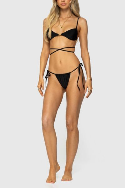 Edikted Buffie Bikini Bottom In Black, Women's At Urban Outfitters