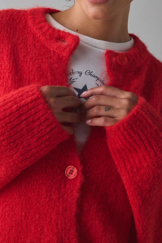 BDG Becca Brushed Knit Oversized Cardigan