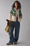 BDG Becca Fairisle Brushed Knit Oversized Cardigan