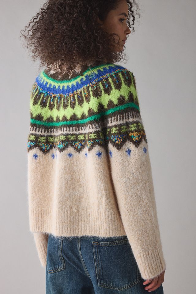 BDG Becca Fair Isle Brushed Knit Oversized Cardigan #3