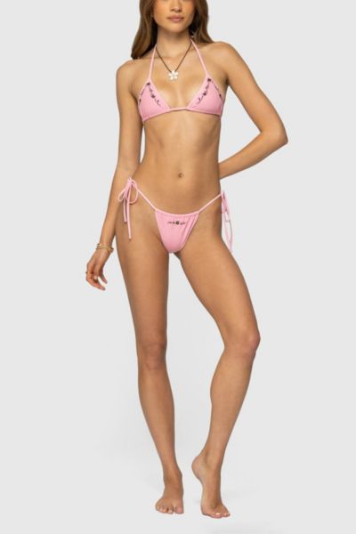 Edikted Coralle String Bikini Bottom In Pink, Women's At Urban Outfitters