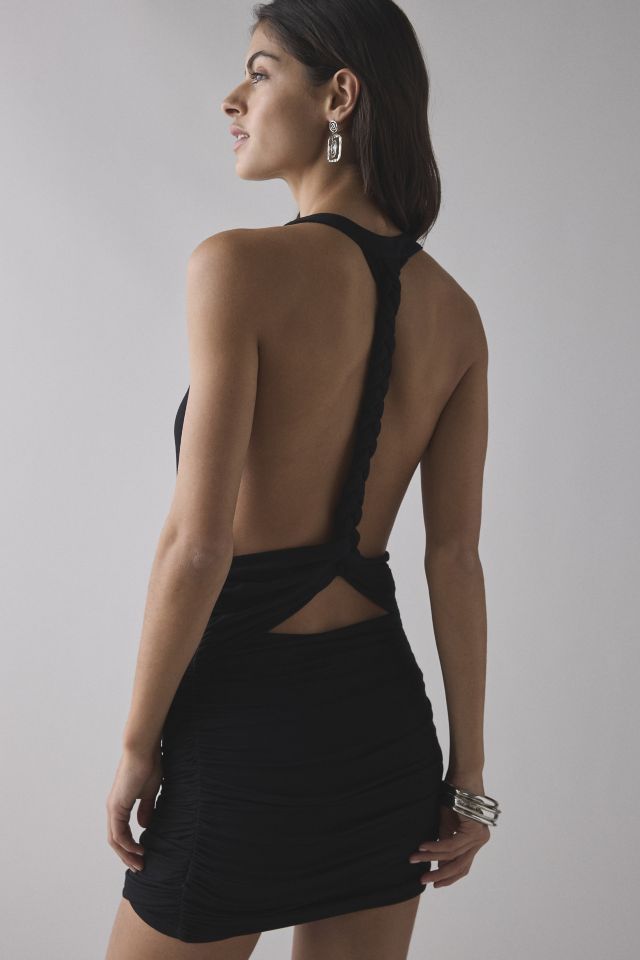 UO Backstage Cowl Twist-Back Cutout Mini Dress #1