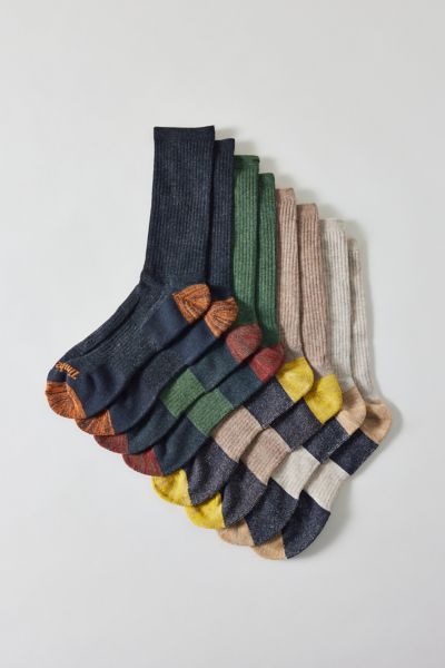Timberland Comfort Crew Sock 4-pack In Brown, Men's At Urban Outfitters