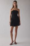 UO Modern Mesh Basque Waist Strapless Mini Dress