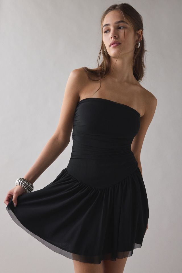 UO Modern Mesh Basque Waist Strapless Mini Dress #3