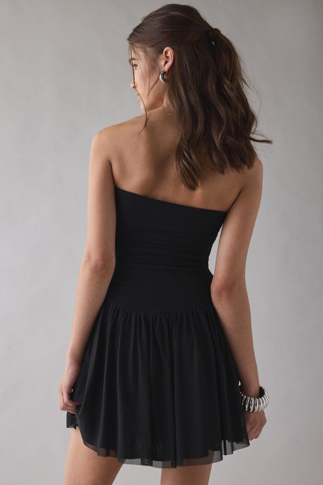 UO Modern Mesh Basque Waist Strapless Mini Dress #4