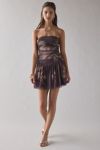 UO Modern Mesh Basque Waist Strapless Mini Dress