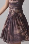 UO Modern Mesh Basque Waist Strapless Mini Dress