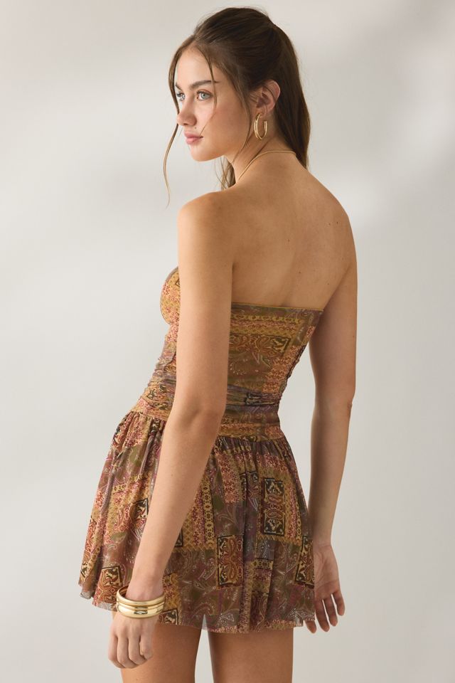 knee length dresses for ladies Perfect Glow Strapless Pleat A-Line Satin Mini Dress main image 0