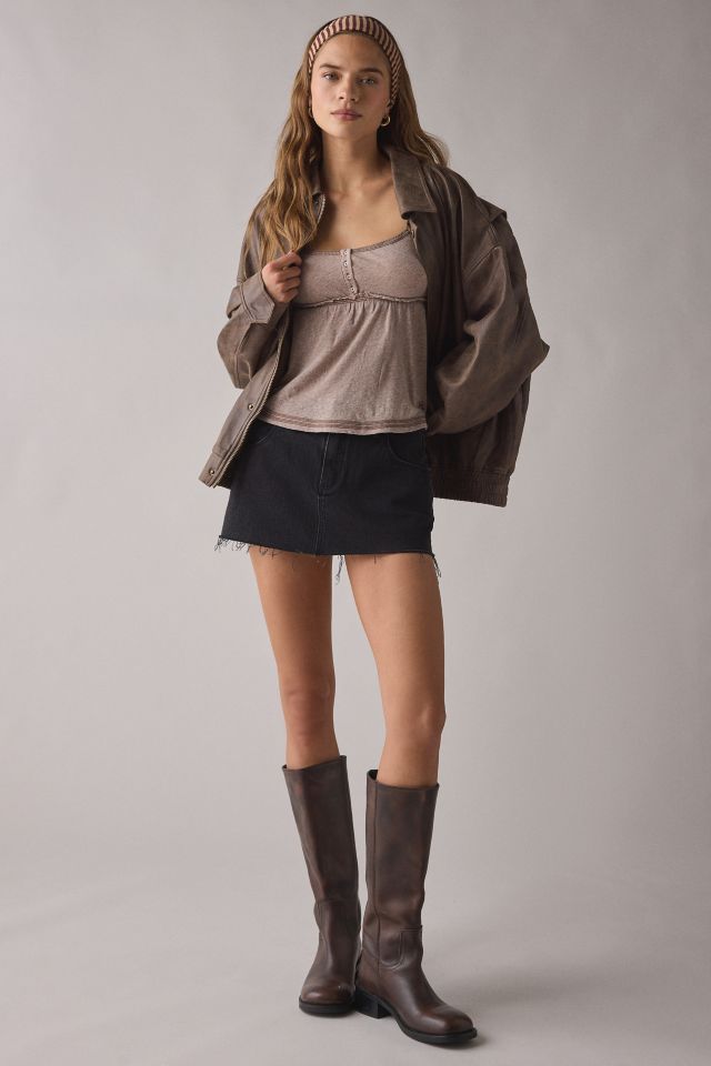 BDG Brittney Long Sleeve Henley Babydoll Top #2