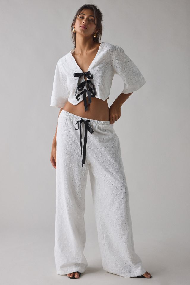 Sister Jane Broderie Anglaise Tie-Front Bow Pant #1