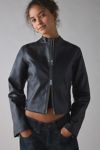 UO Katrina Faux Leather Cropped Moto Jacket