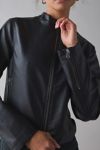 UO Katrina Faux Leather Cropped Moto Jacket