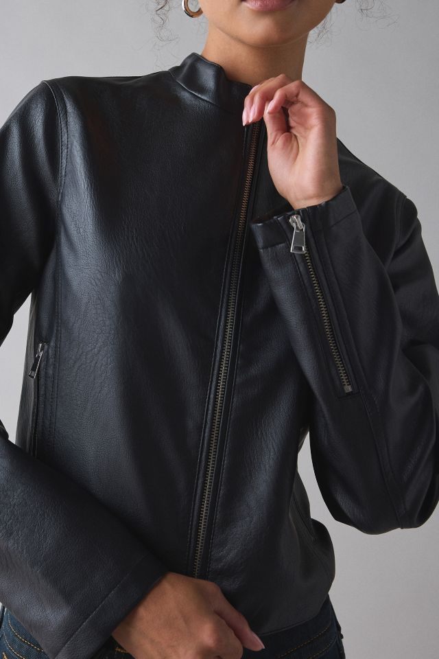 UO Katrina Faux Leather Cropped Moto Jacket #2