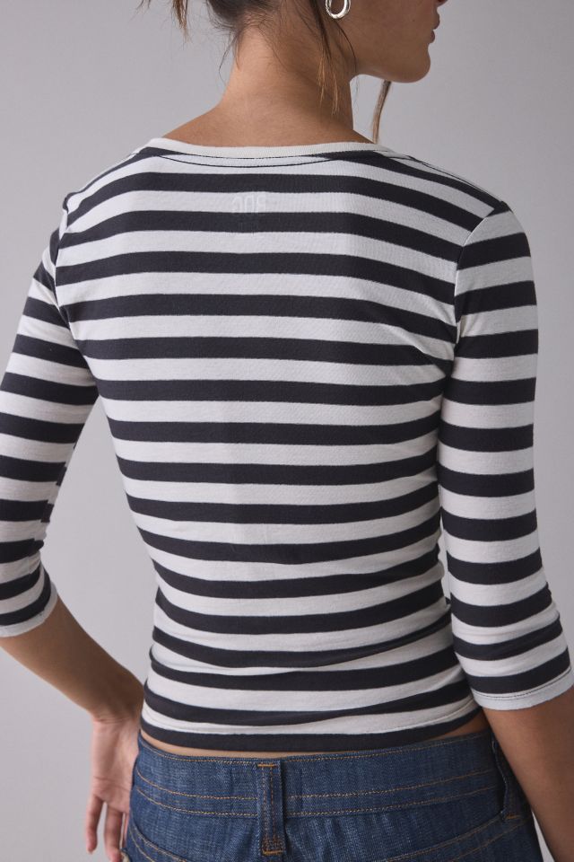 BDG Vee Neck 3/4 Sleeve Spill The Tee