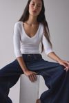 BDG Vee Neck 3/4 Sleeve Spill The Tee