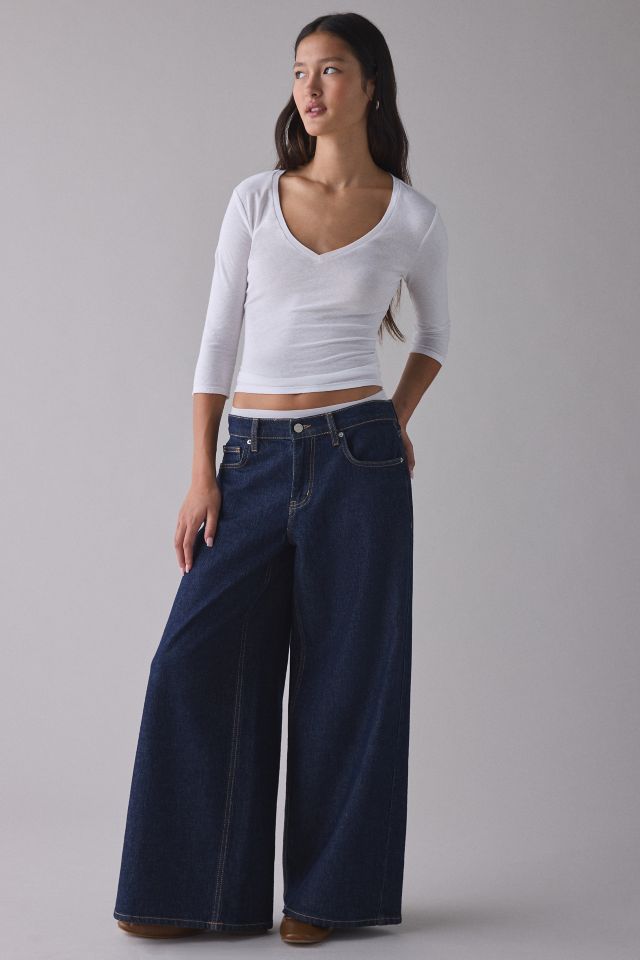 BDG Vee Neck 3/4 Sleeve Spill The Tee #3