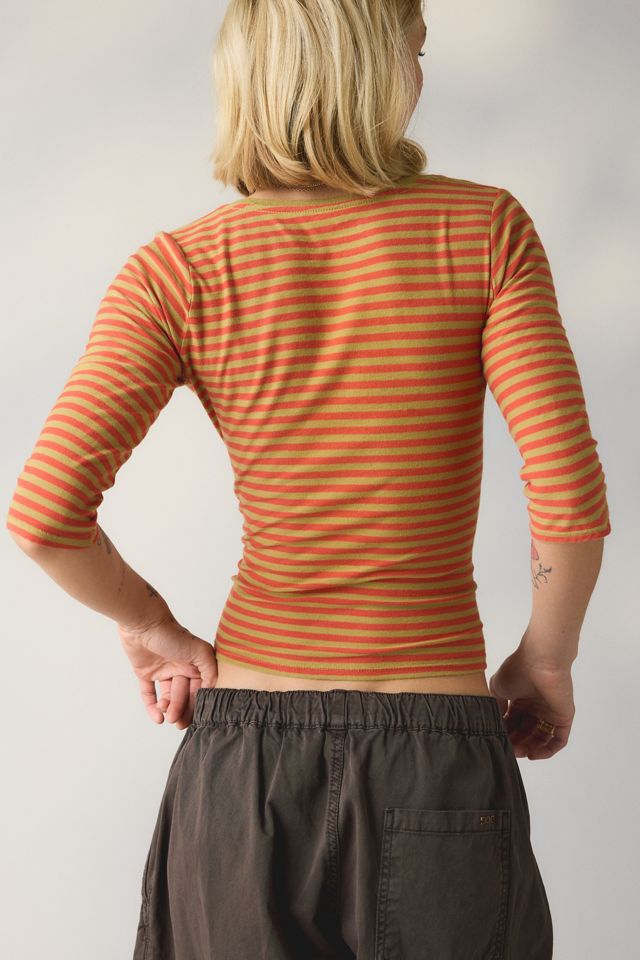 BDG T-Shirt Décolleté en V Manches 3/4 Spill The Tee #2