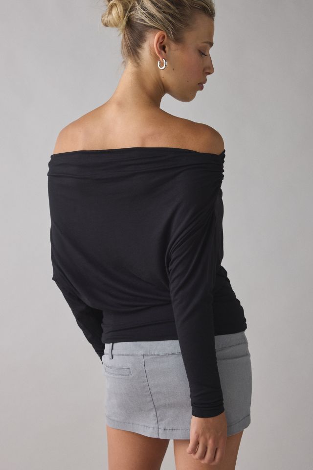 UO Elena Long Sleeve Ruched Off-The-Shoulder Top #3