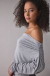 UO Elena Long Sleeve Ruched Off-The-Shoulder Top