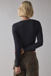 Out From Under Tripp Waffle Knit Long Sleeve Henley Top