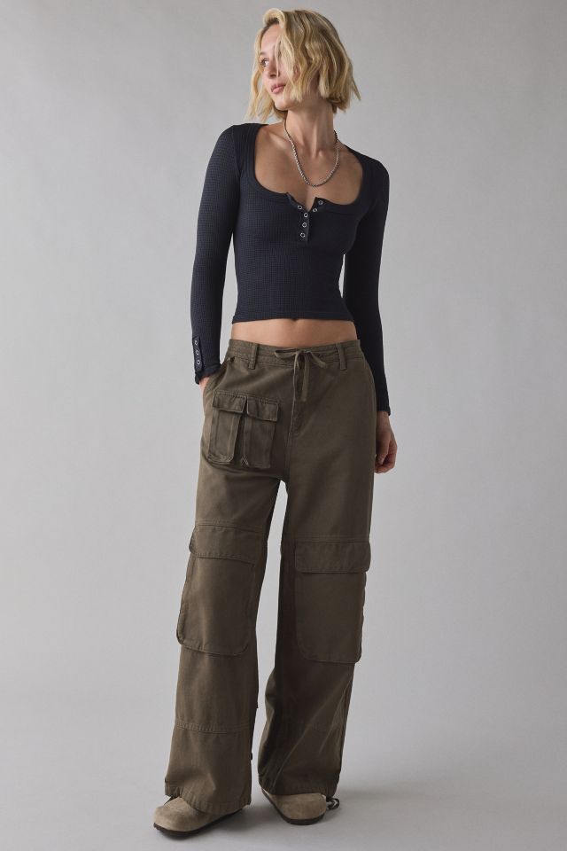Out From Under Tripp Waffle Knit Long Sleeve Henley Top #3