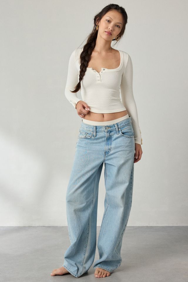 Out From Under Tripp Waffle Knit Long Sleeve Henley Top #2