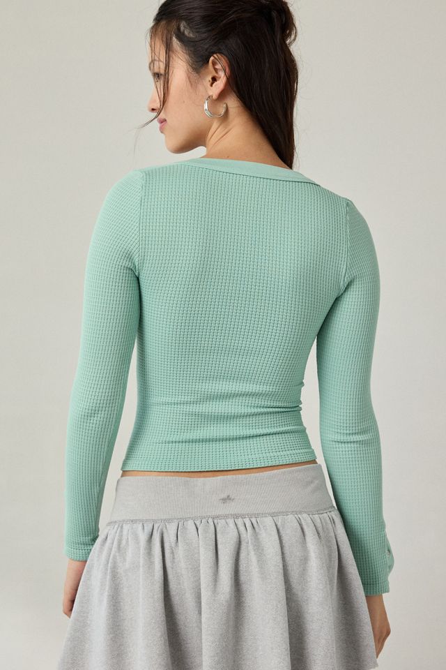 Out From Under Tripp Waffle Knit Long Sleeve Henley Top #3