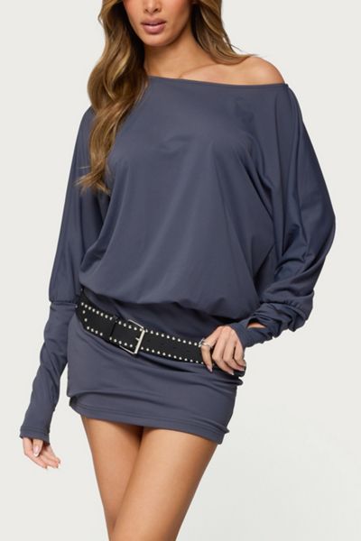 chinese dress ladies Interstella Sequin Long Sleeve Mini Dress Black